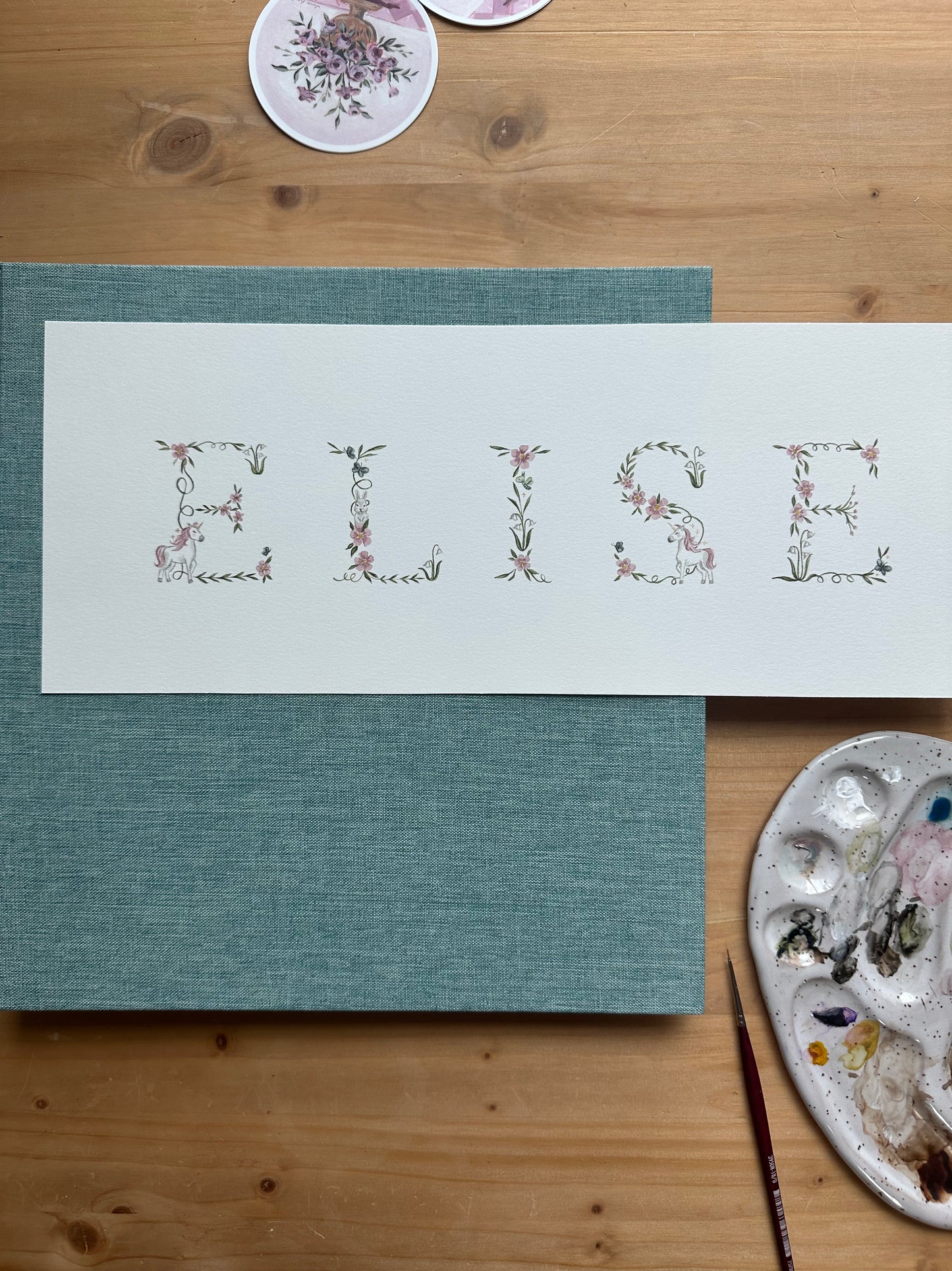 Custom Watercolor Name Art