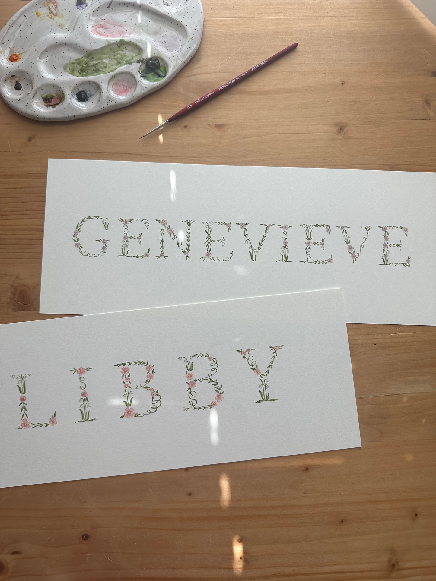 Custom Watercolor Name Art