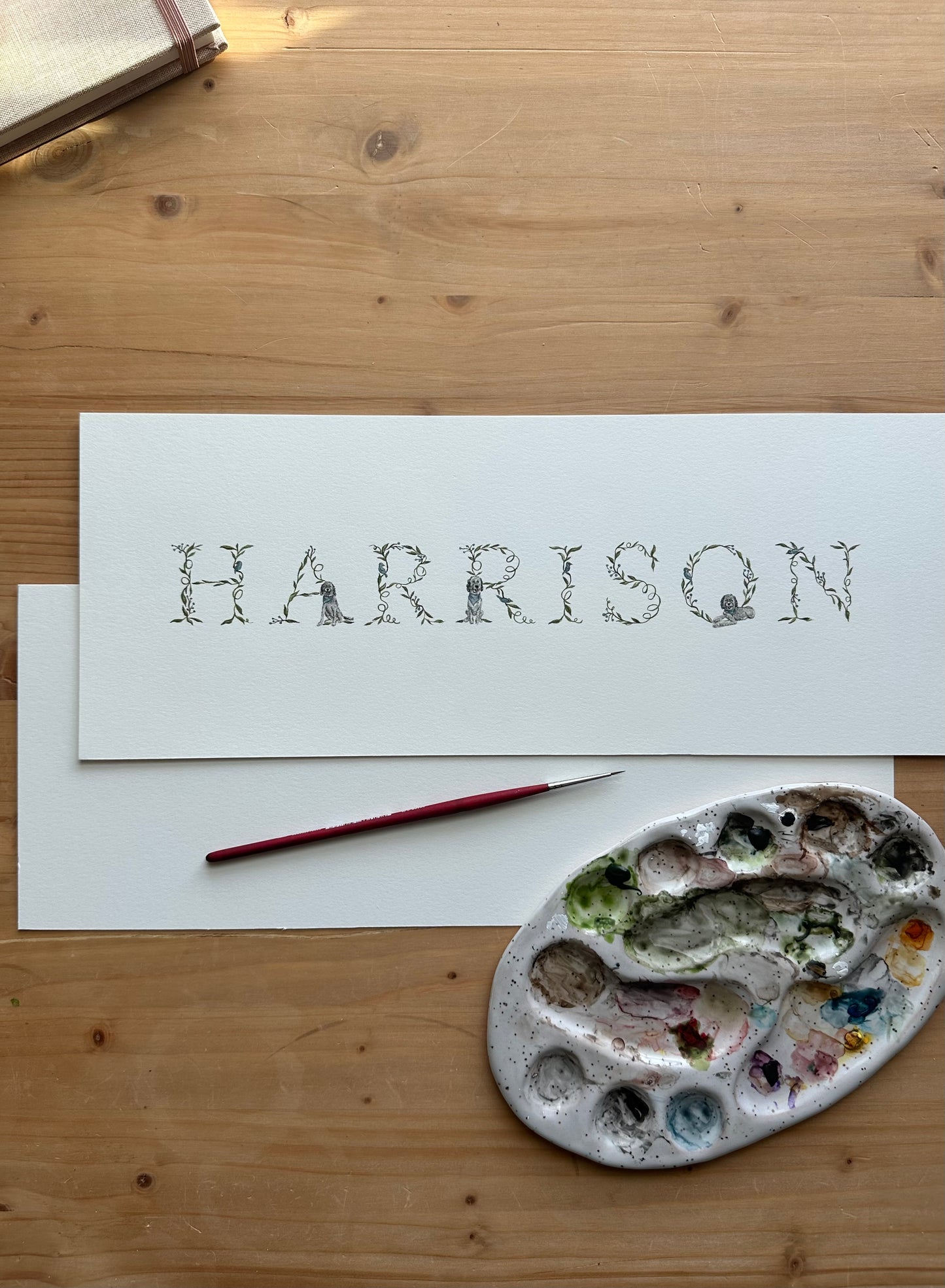 Custom Watercolor Name Art