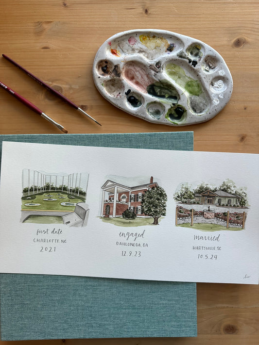 Minimalist Watercolor Love Story
