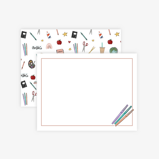 Teacher Flat Notecard Stationery Set