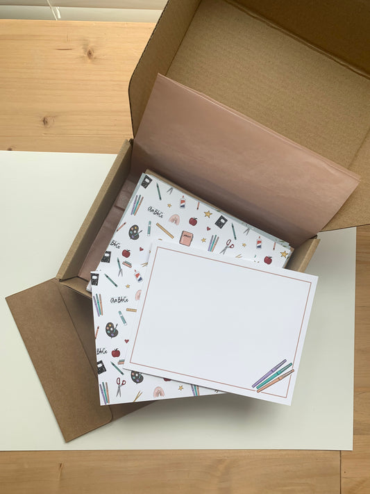 Teacher Flat Notecard Stationery Set