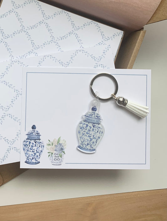 Ginger Jar | Blue & White Acrylic Keychain