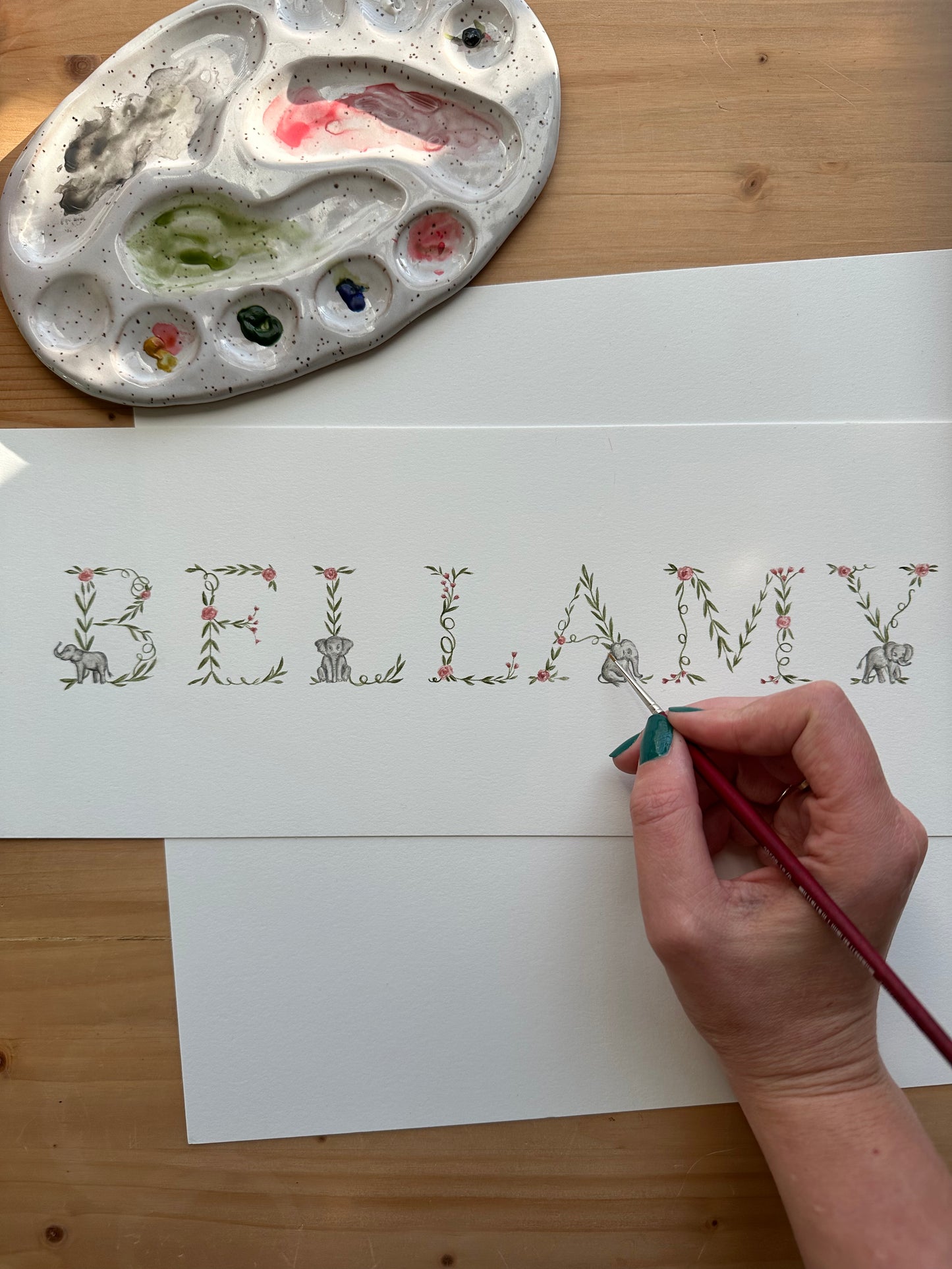 Custom Watercolor Name Art