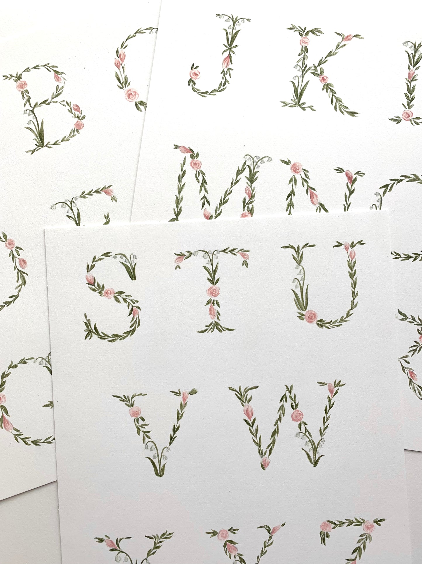 Floral Alphabet Art Print