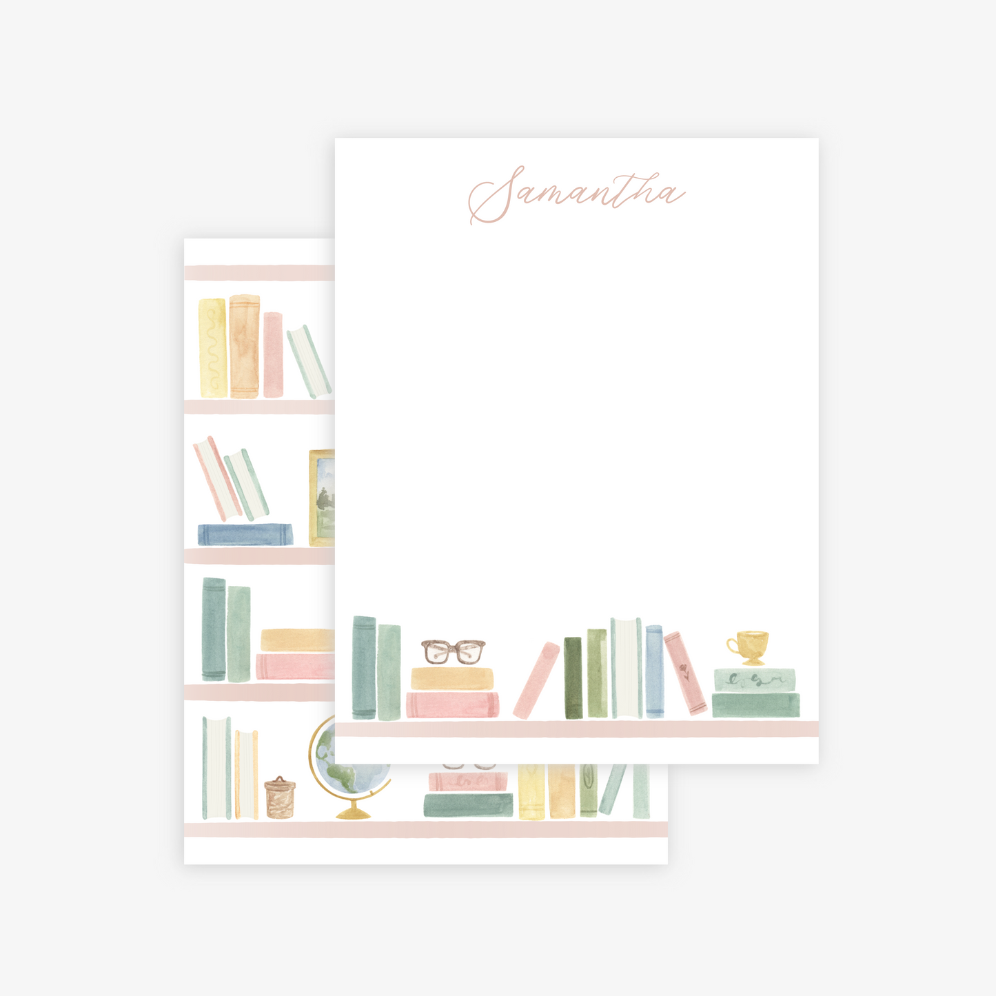 Bookcase Flat Notecard Stationery Set