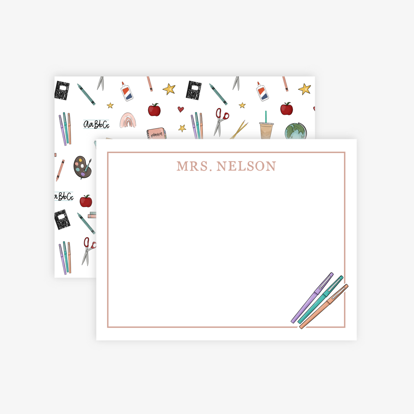 Teacher Flat Notecard Stationery Set