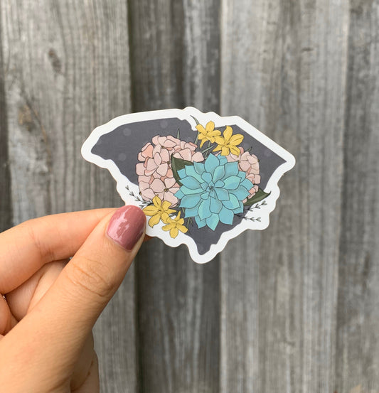 South Carolina | State Outline Floral Sticker