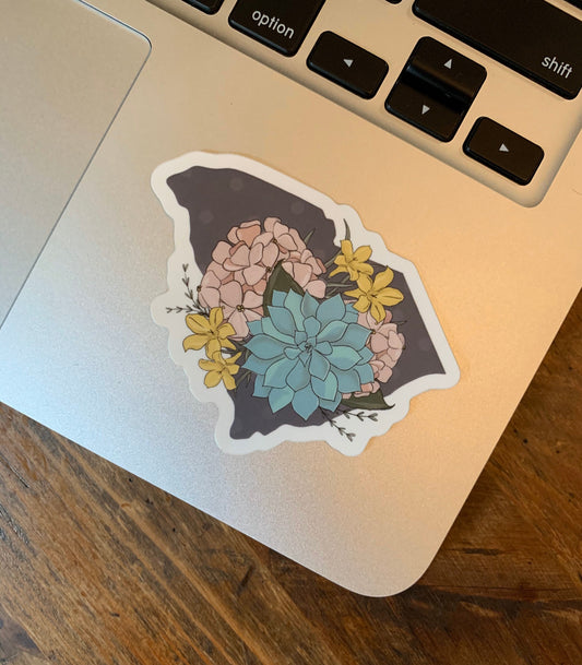 South Carolina | State Outline Floral Sticker