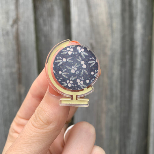 Floral Globe | Acrylic Pin
