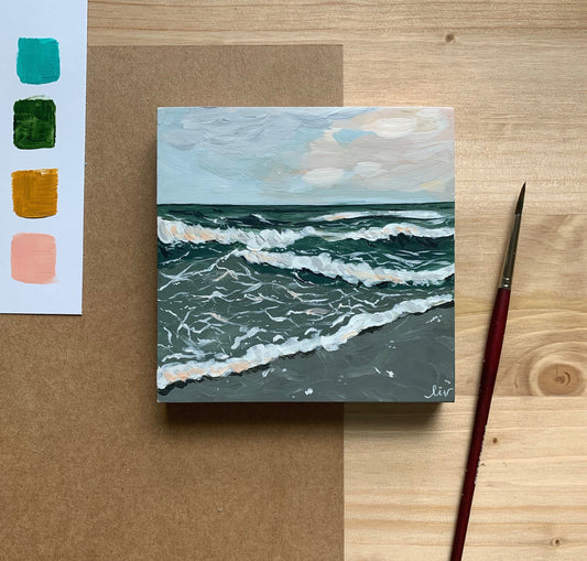 Tides | Original Ocean Painting | 5x5
