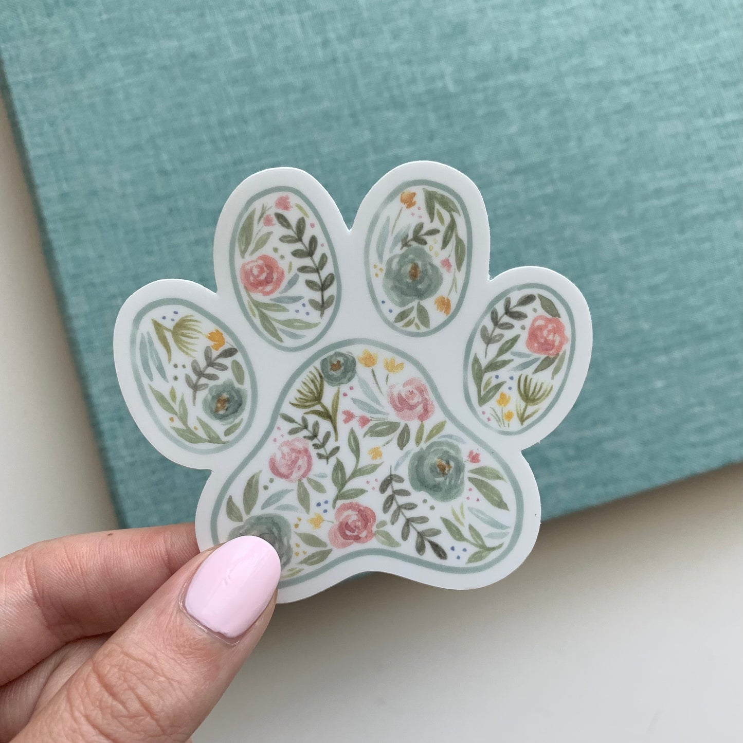 Floral Paw Print Sticker
