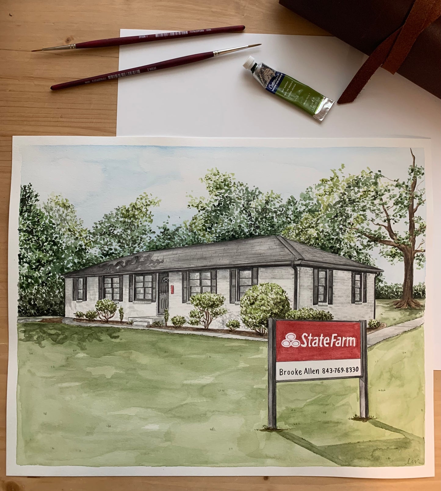 Watercolor House Painting