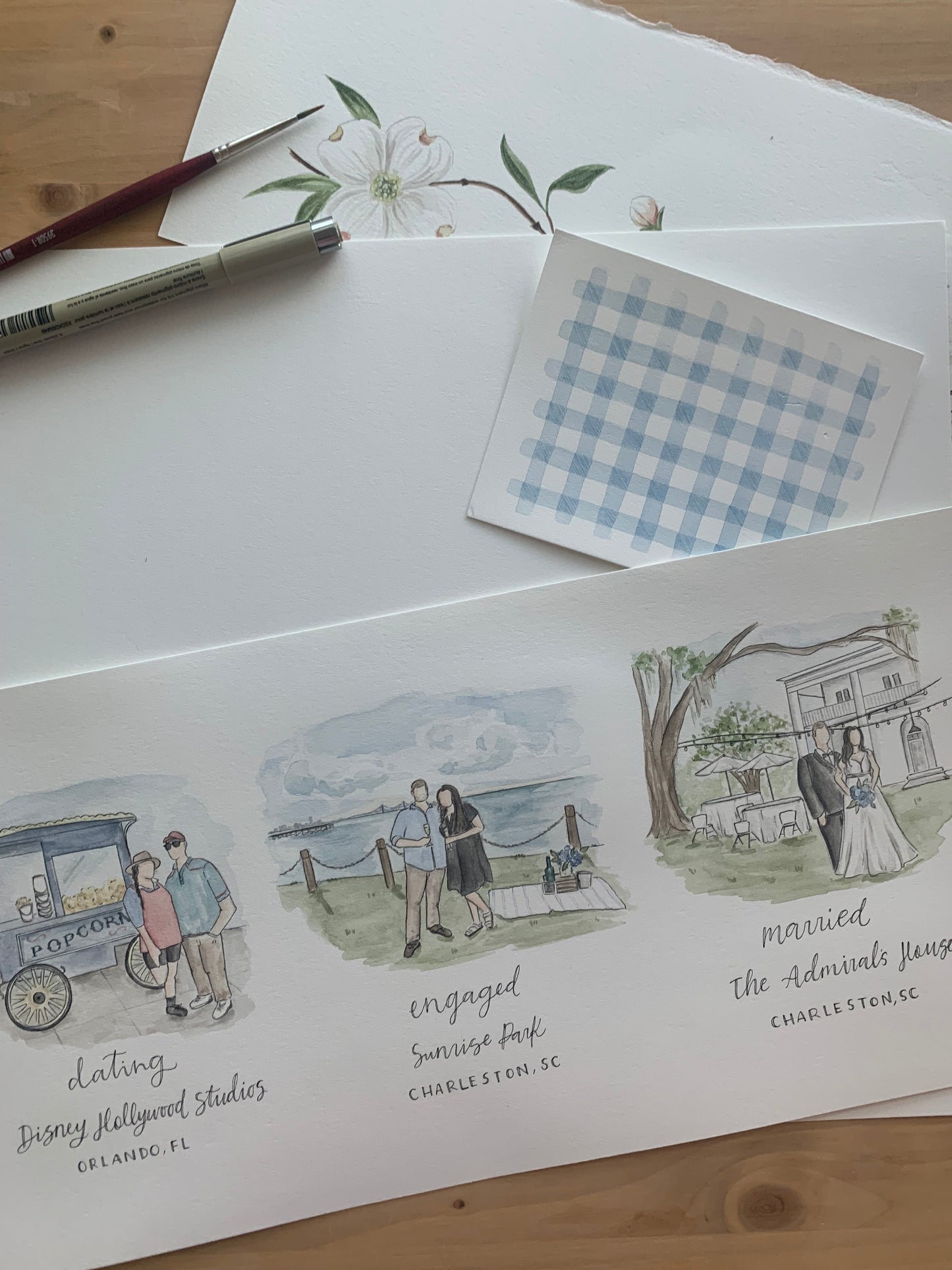 Minimalist Watercolor Love Story