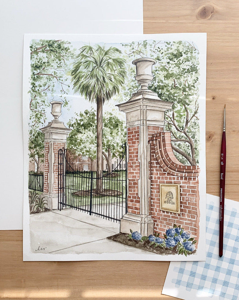 Original USC Horseshoe Watercolor | 8x10