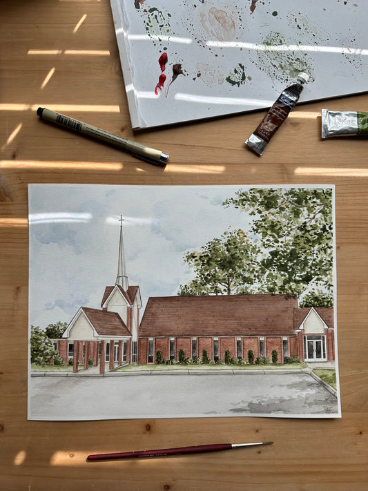 Watercolor House Painting