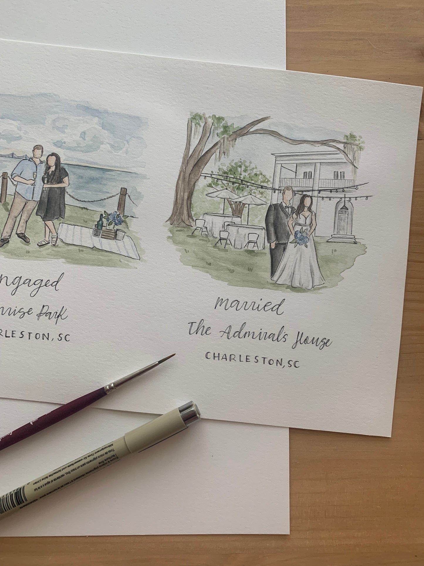 Minimalist Watercolor Love Story