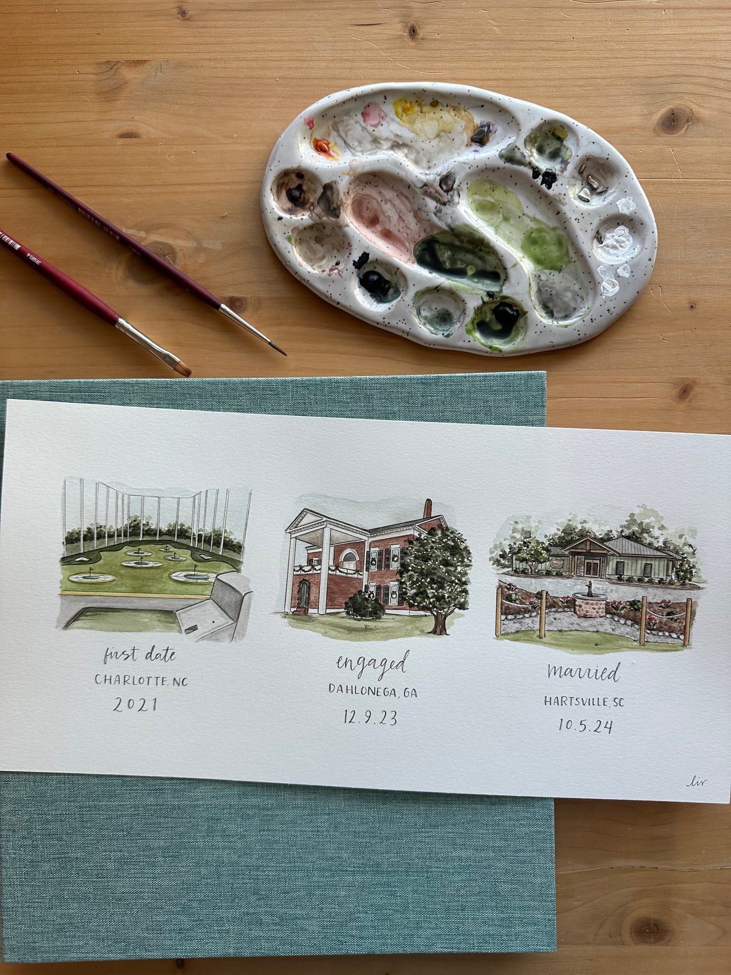 Minimalist Watercolor Love Story