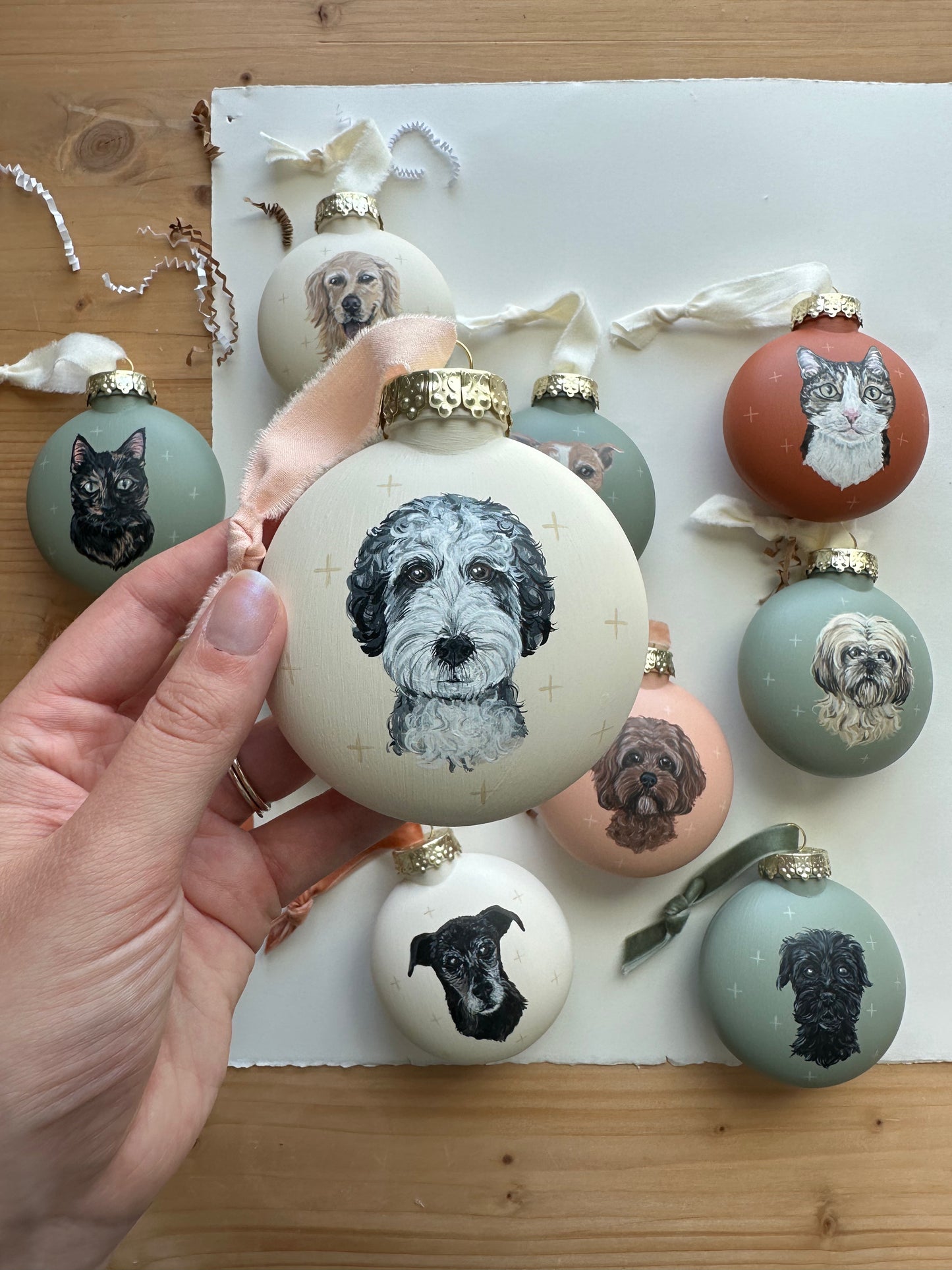 Custom Pet Portrait Ornaments