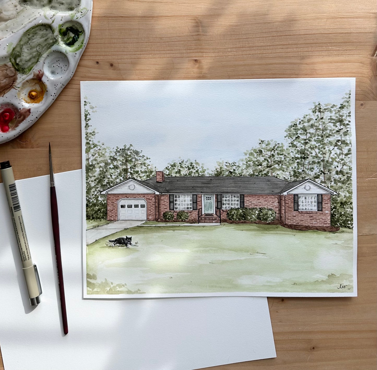 Watercolor House Painting