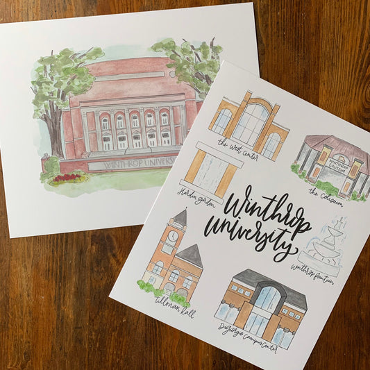 Winthrop University | Byrnes Hall Sign 8x10 Print