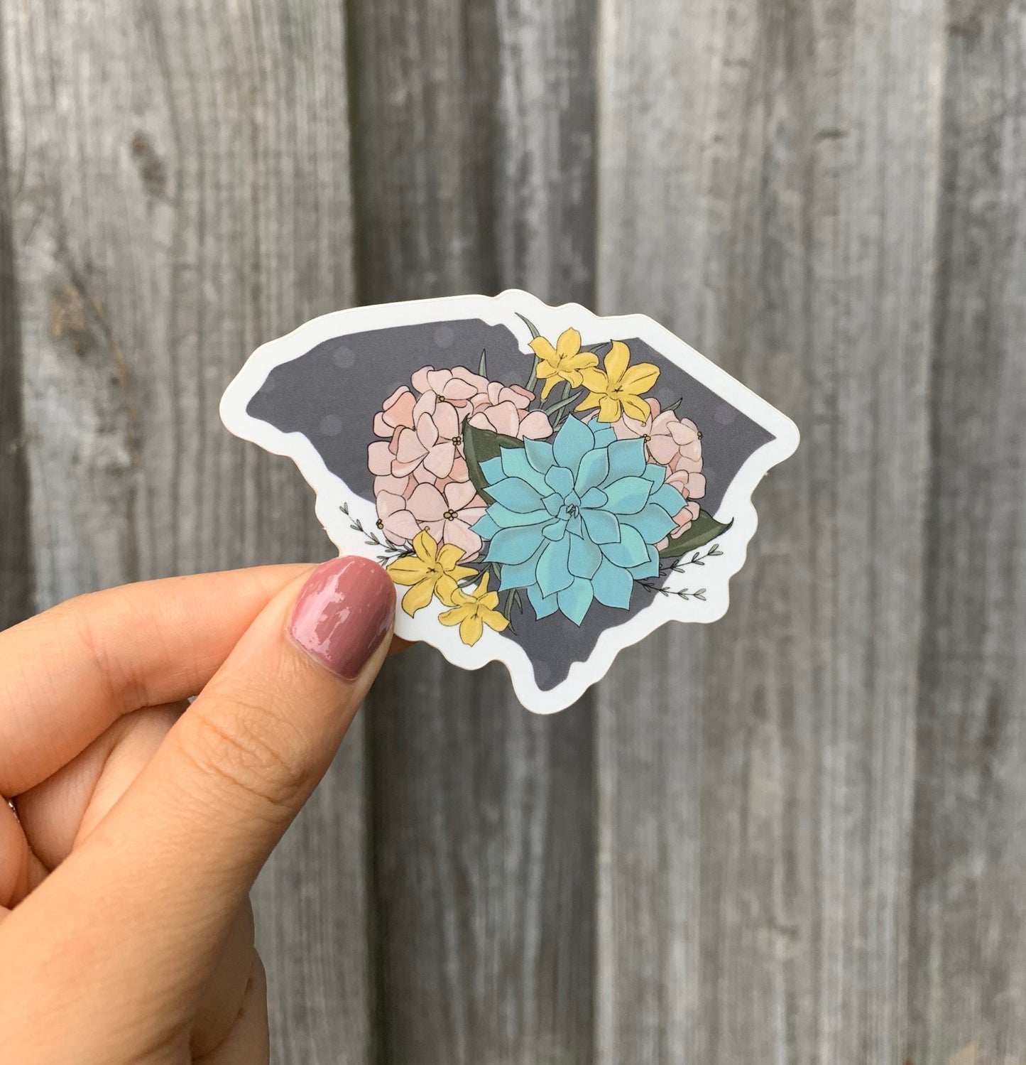 South Carolina | State Outline Floral Sticker