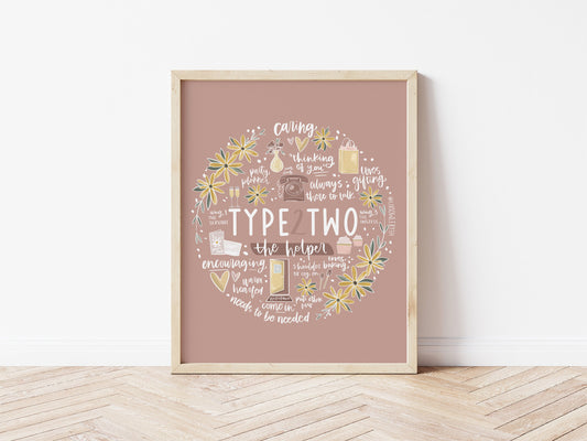 Type Two Enneagram Circle Print