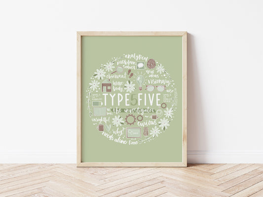 Type Five Enneagram Circle Print