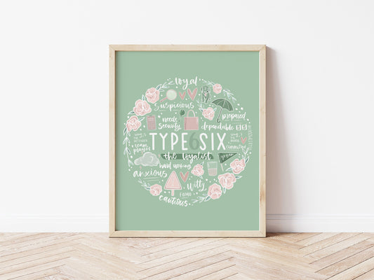 Type Six Enneagram Circle Print