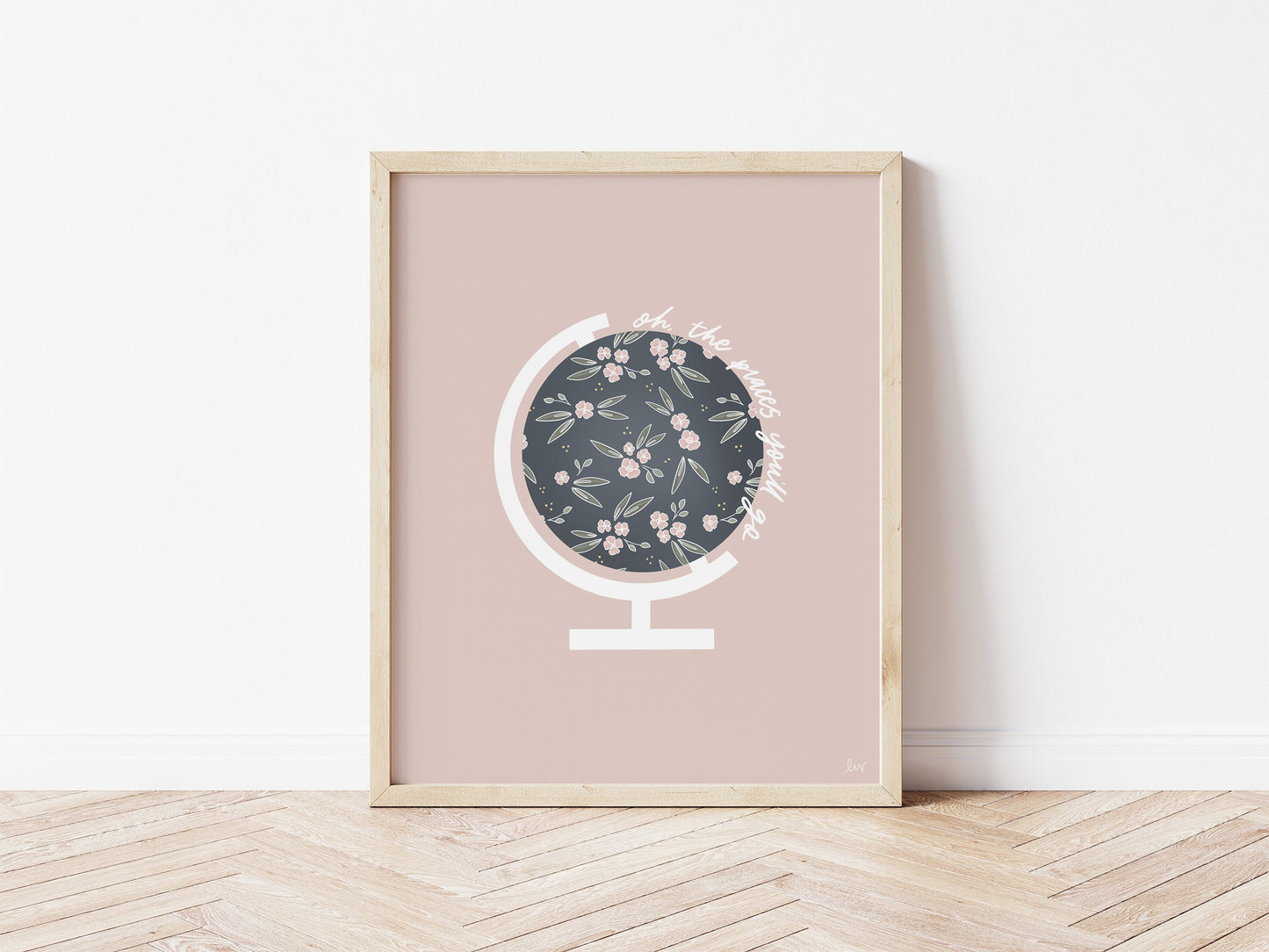 Oh, The Places You'll Go | Floral Globe Print