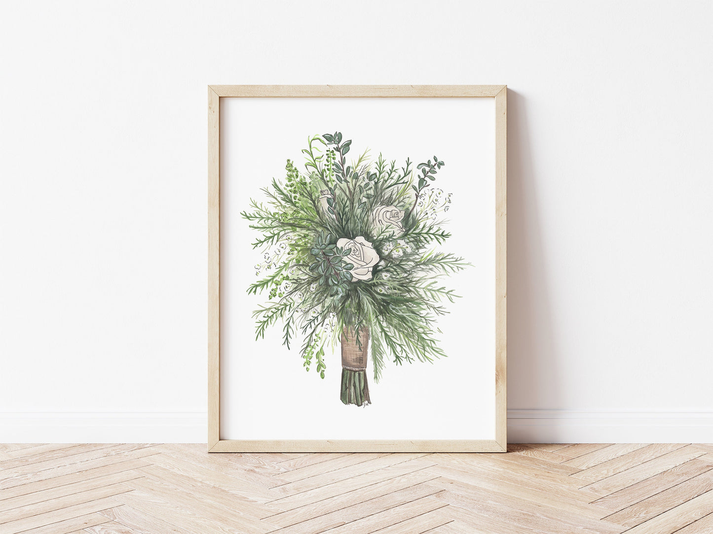 Watercolor Wedding Bouquet