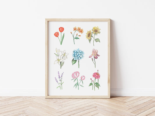 Rainbow Flower Print | 8x10