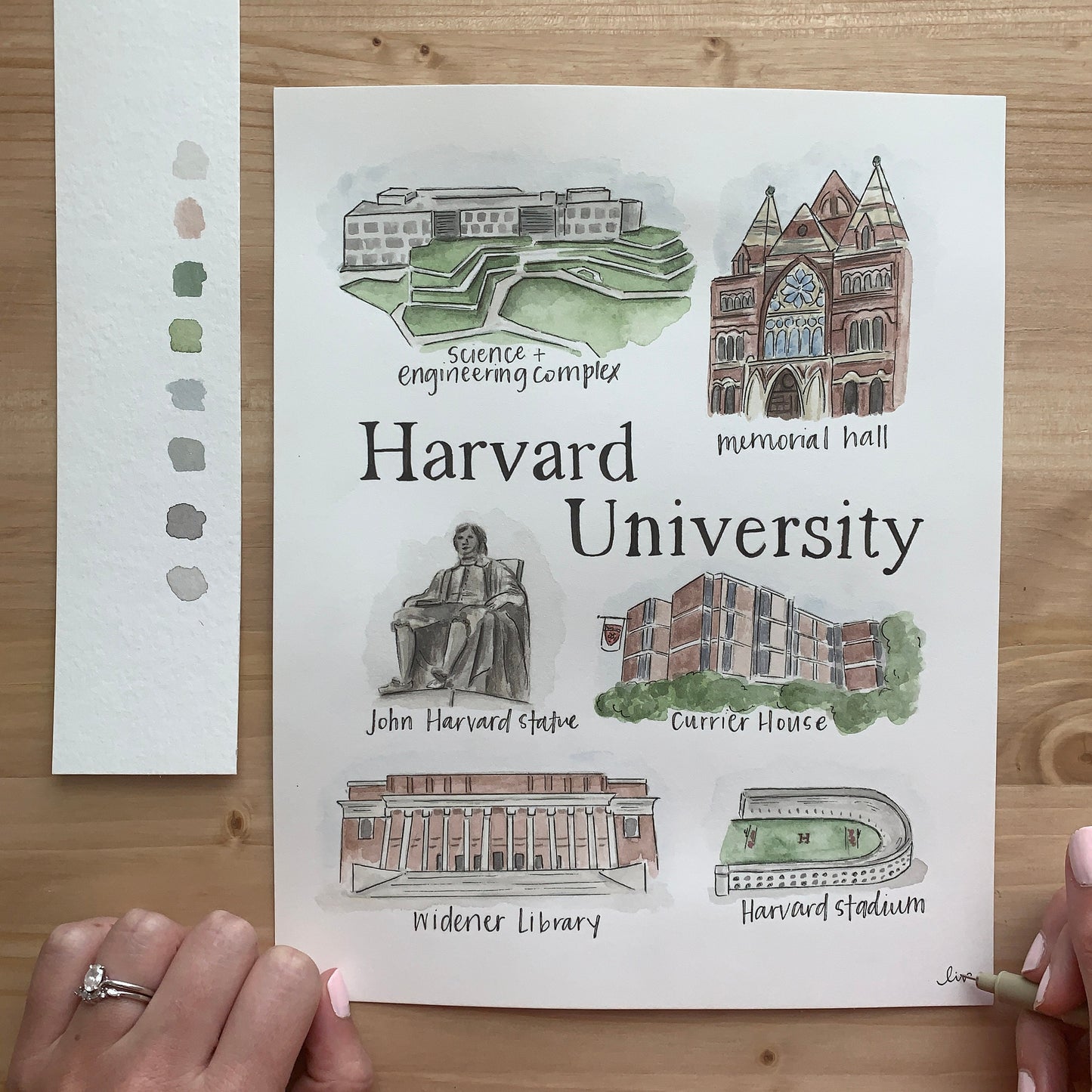 Watercolor College Map