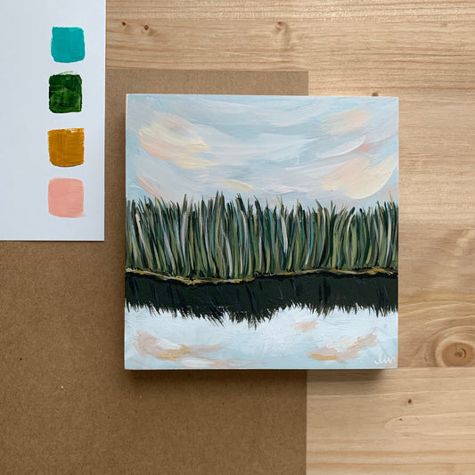 Marshside | Original Marsh Painting | 6x6